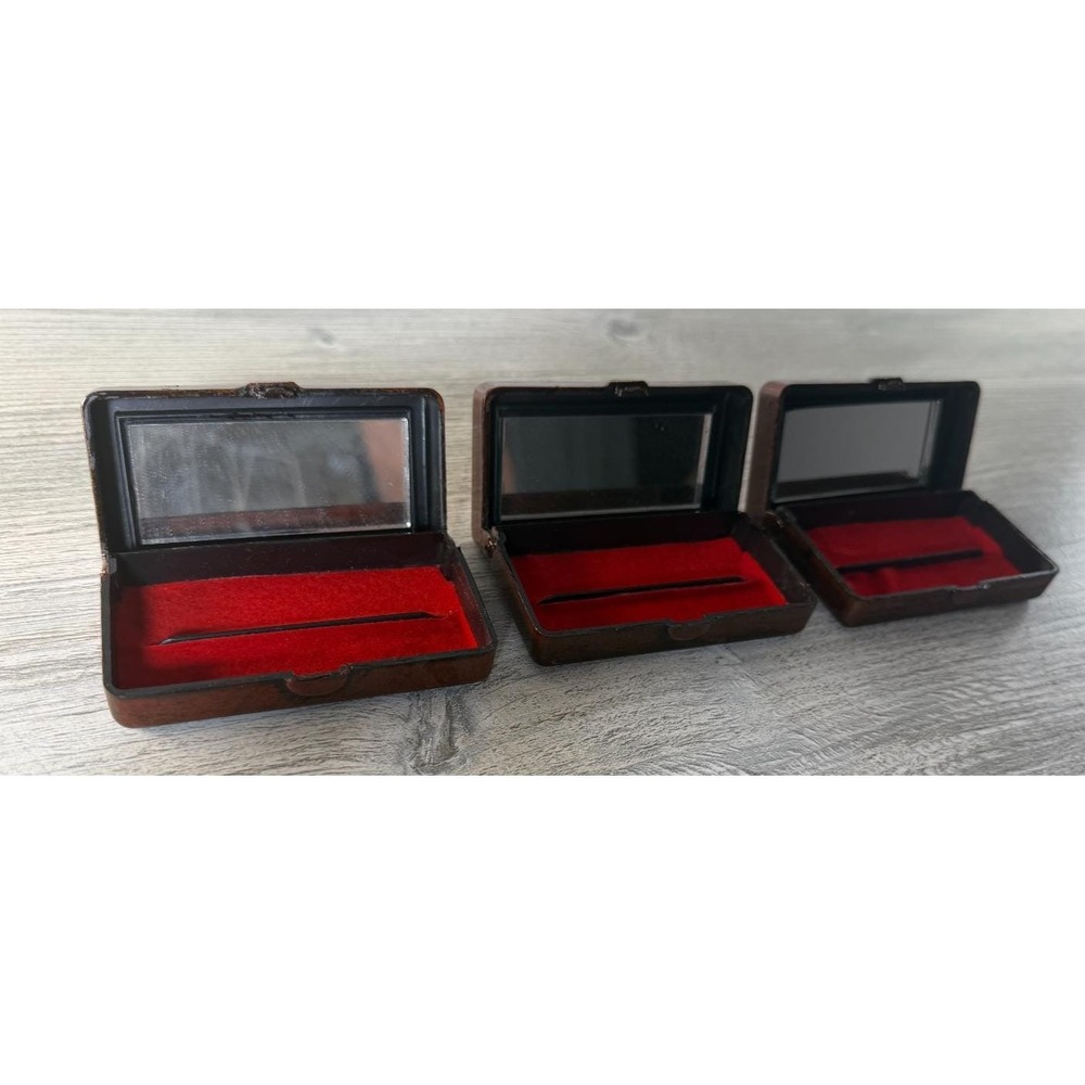 3 Vtg Cherub Angel Putti Trinket Boxes Jewelry Case Box Red Velvet Mirror Inside
